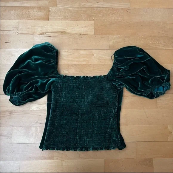 Reformation Luka Top Silk Blend Velvet - Picture 6 of 7